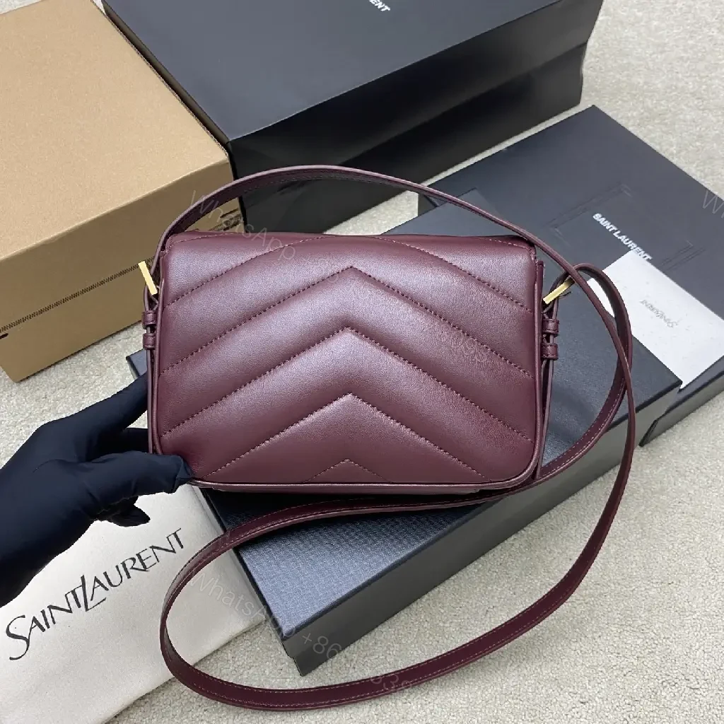 View 8 of Burgundy Quilted Leather Crossbody Bag – Structured Luxury
