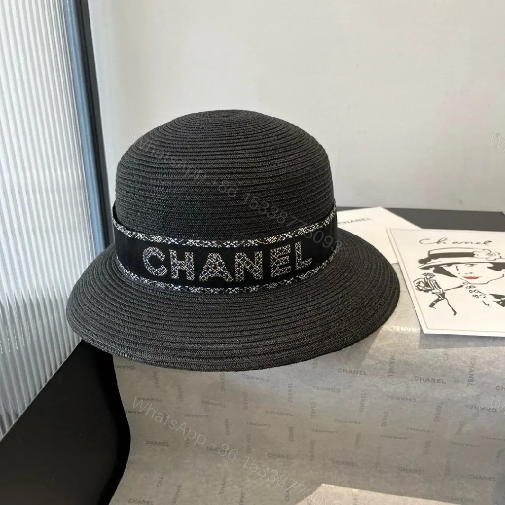 View 9 of Charcoal Raffia Wide-Brim Hat with Luxe Band