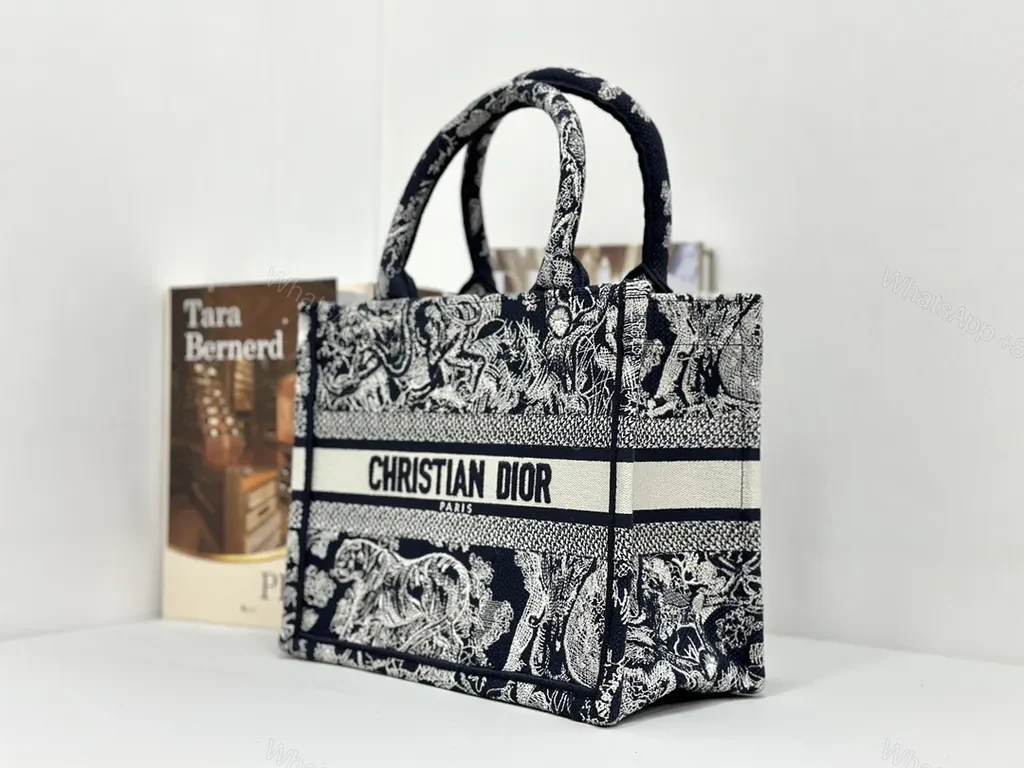 View 8 of Structured Patterned Tote â€“ Dior-Inspired Graphic, Everyday Luxury Tote