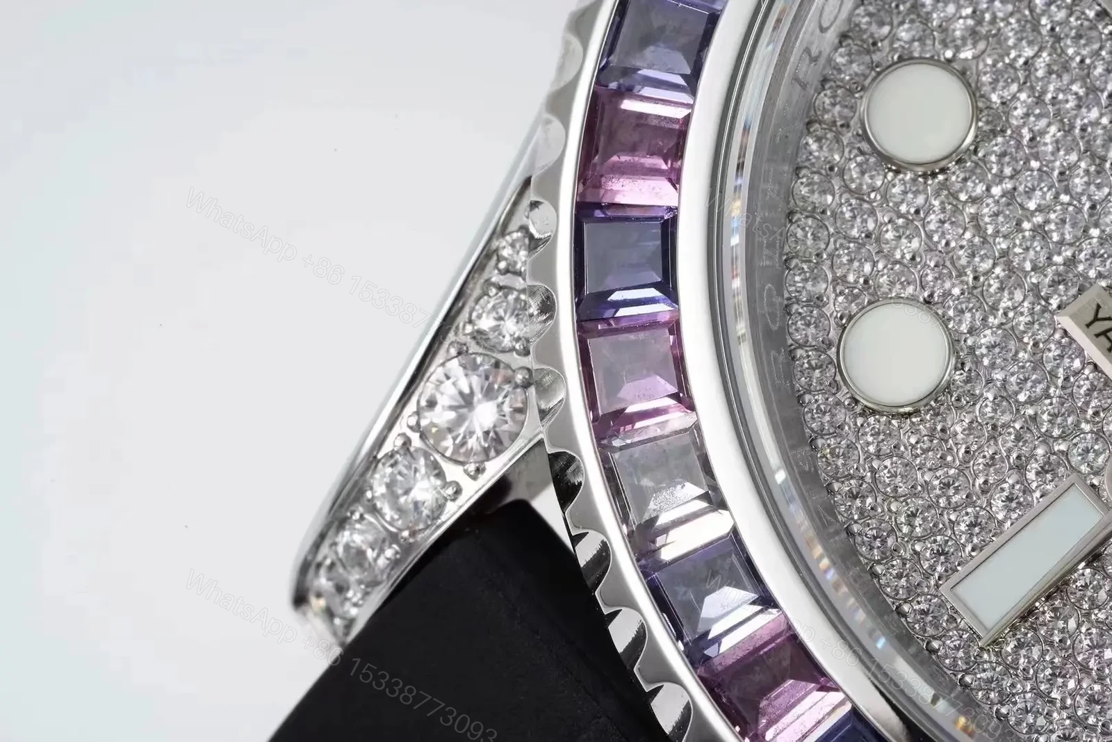 View 4 of GM Factory Clean Factory Rolex Yacht-Master Platinum Black Rubber