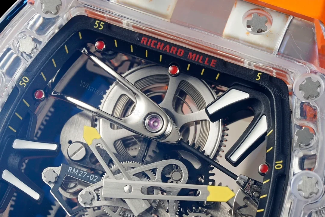 View 4 of Richard Mille RM56-02 Sapphire Crystal Tourbillon Watch Transparent Skeleton Steel Cable Suspension Ultra Light Premium Edition RM56-02-SAP-CBL-TB