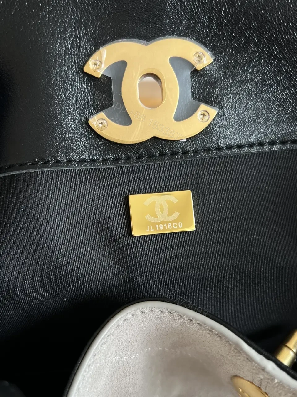 View 3 of Two-Tone Quilted Luxury Tote with Chain Detail Bag