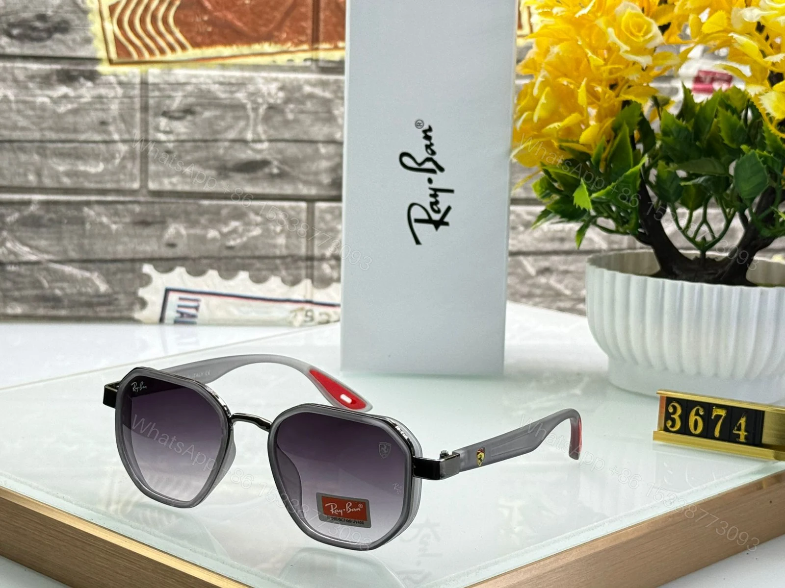 View 8 of Ray-Ban Octagon Ferrari Edition Green-Black Acetate