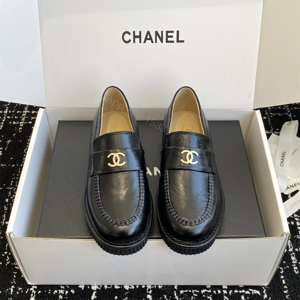 高仿Chanel*25C系列G46112B小牛皮樂福鞋黑色免檢版 — view 1