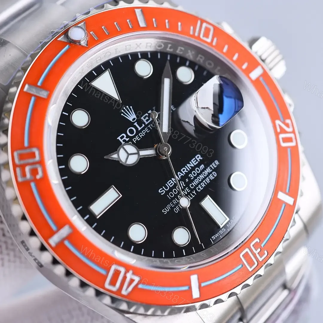 View 4 of Premium Rolex Clean Factory Orange Submariner replica 4oMM B33 Oyster Bracelet Edition RG-CLEAN-SUB-B33-ORANGE-OYSTER