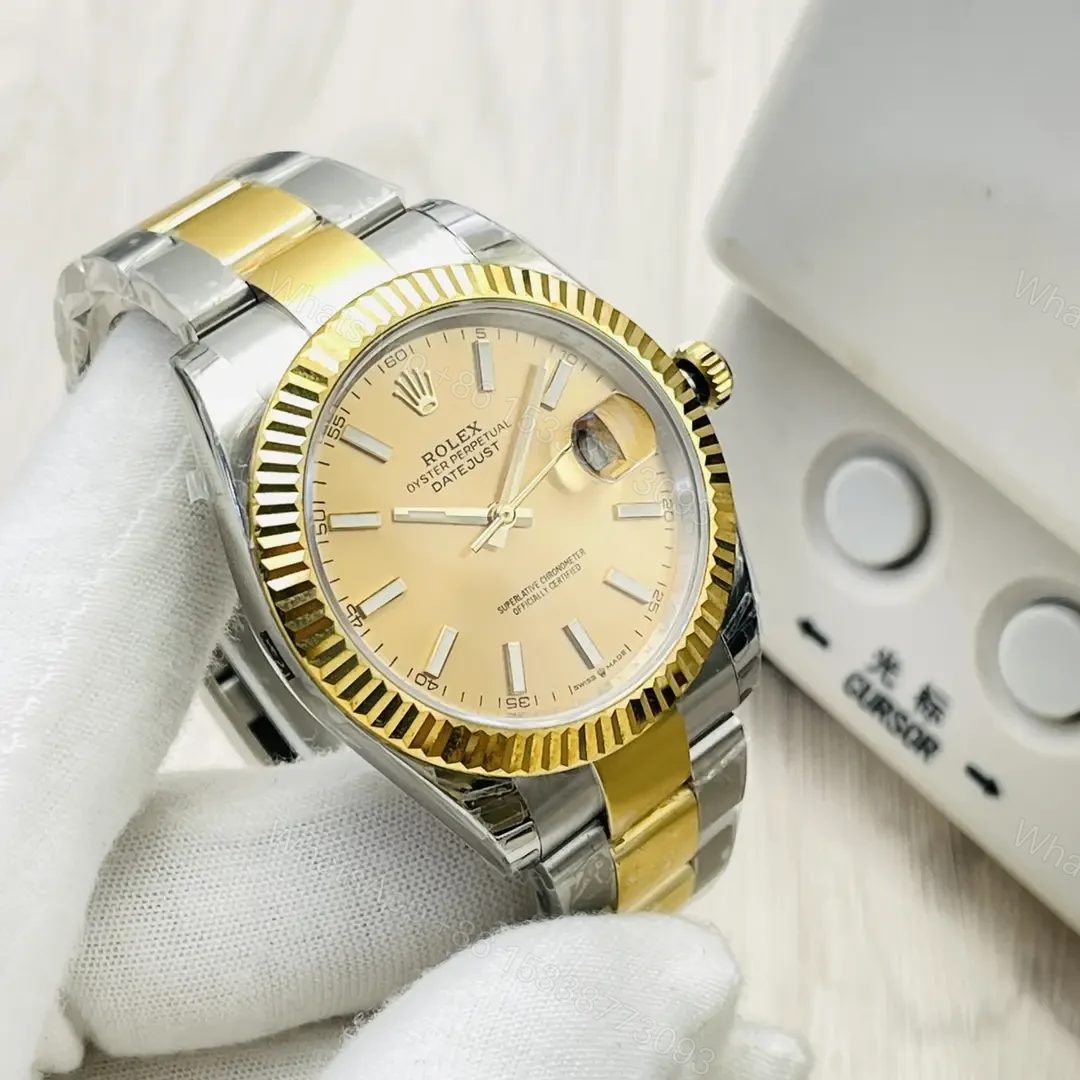 View 2 of Rolex Datejust 41 Yellow Rolesor Fluted Champagne Dial Oyster Bracelet – 126333-0009