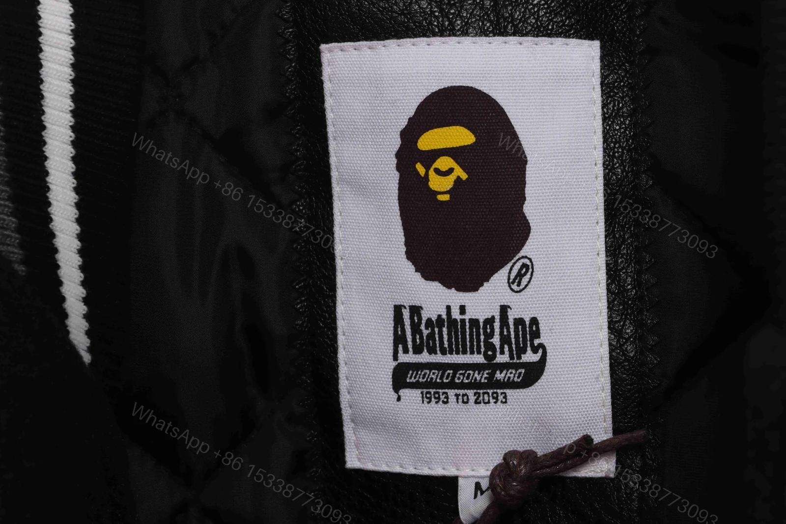 View 5 of Bape Embroidered Baseball Jacket Black