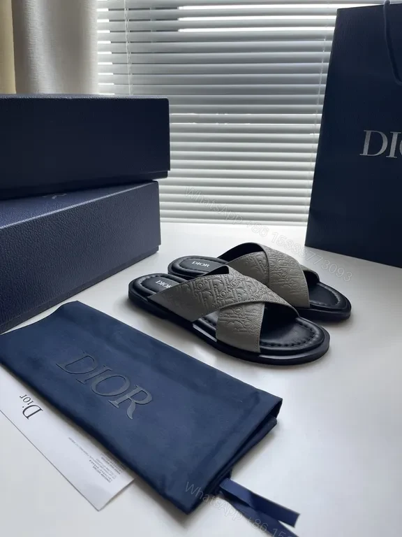 View 3 of Dior Embossed Slide Sandals â€“ Casual Luxe Comfort