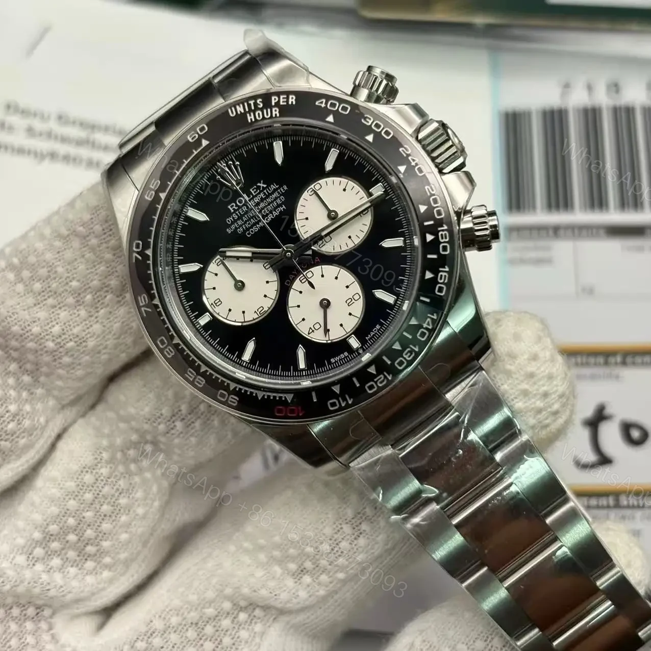 View 2 of Replica Rolex New White Gold Daytona 100 Years of Le Mans