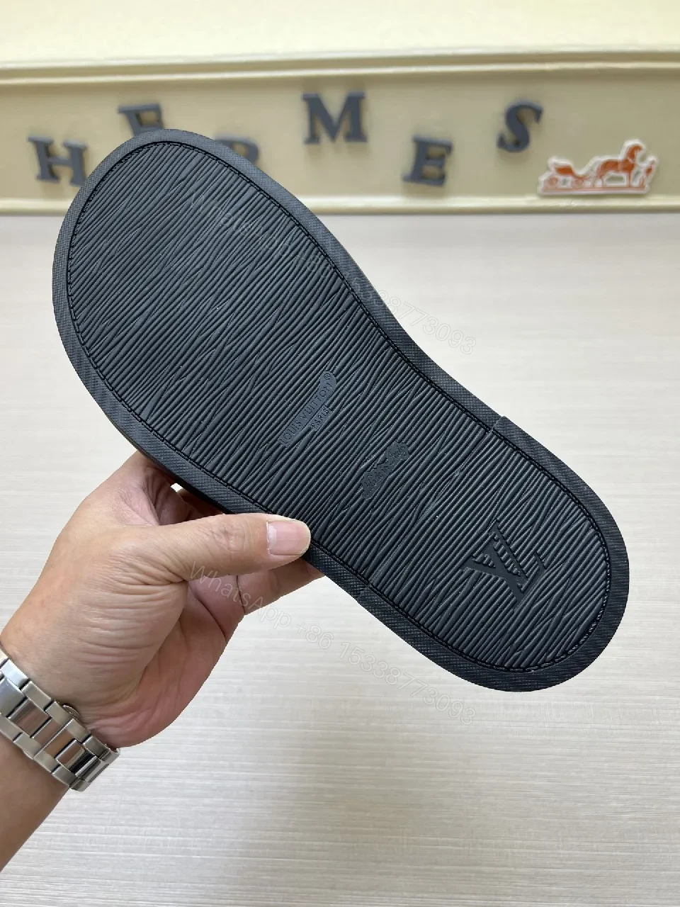 View 5 of Black Monogram Slide: Modern Luxury, All-Day Comfort
