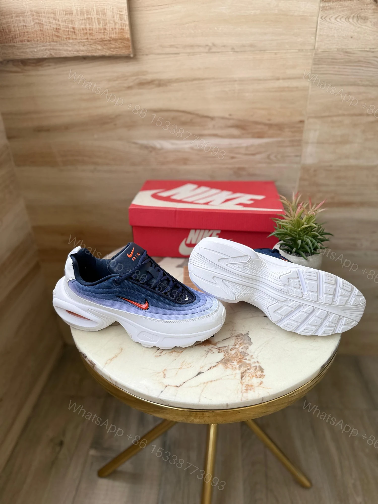 View 7 of FIRST COPY NIKE AIRMAX PORTAL TRAINERS WHITE BLUE RED FOR MEN