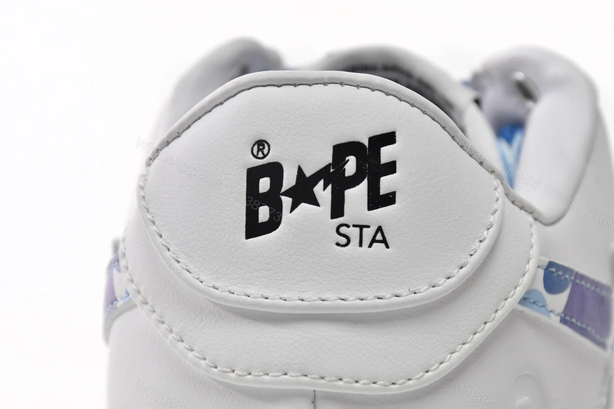 View 3 of Cheap Fake BapeSta Low White Blue Camouflage