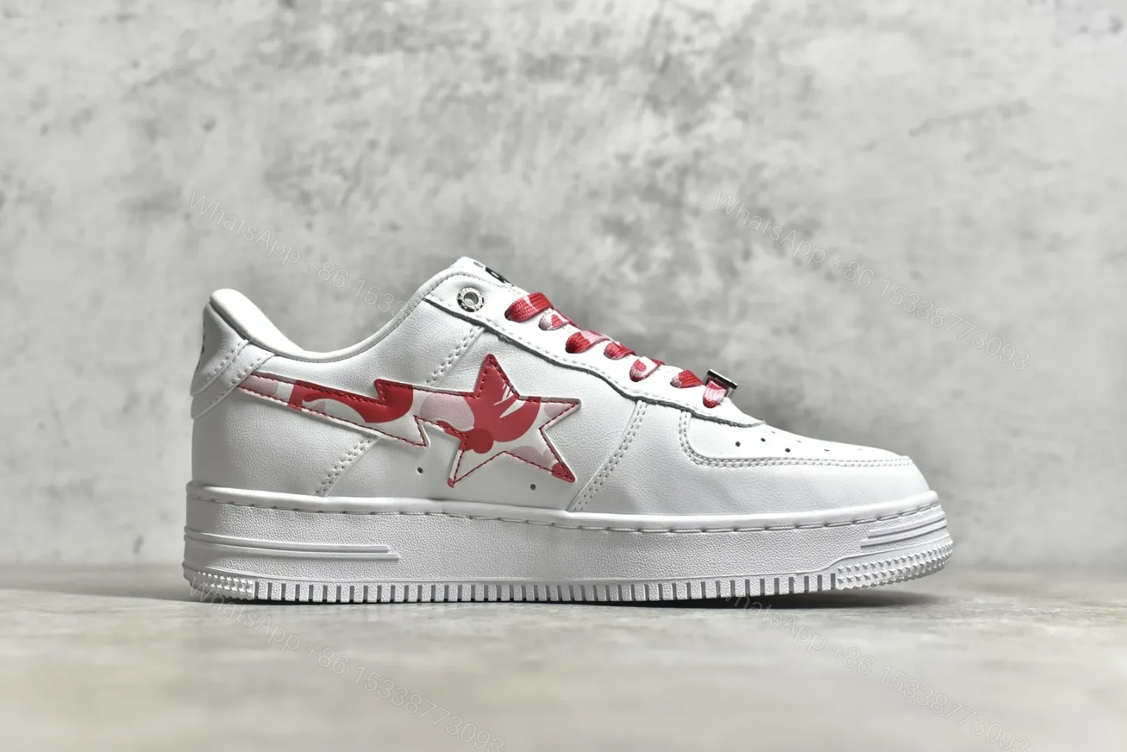 View 2 of A BATHING APE Bape Sta Low White and Red