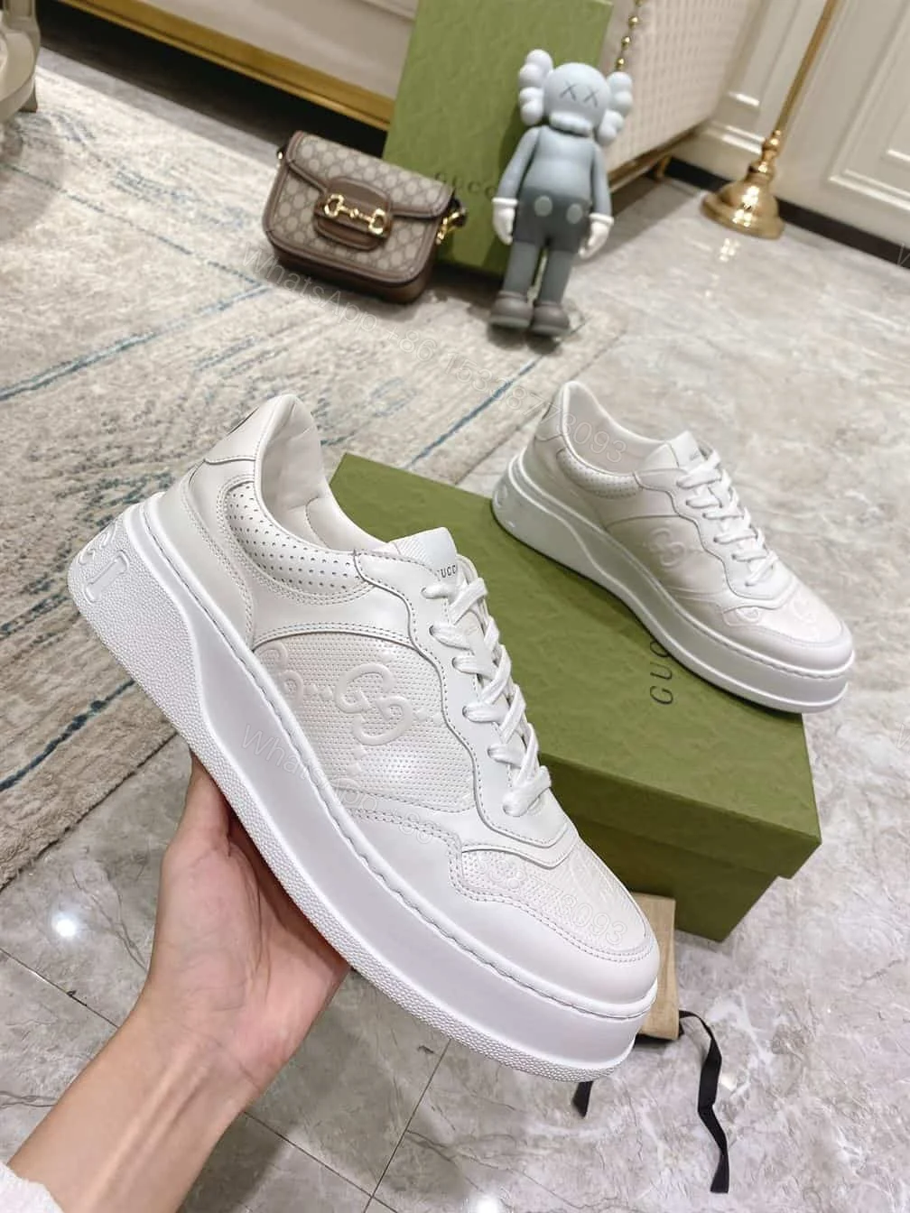 View 2 of Men’s GG embossed sneaker – GC083