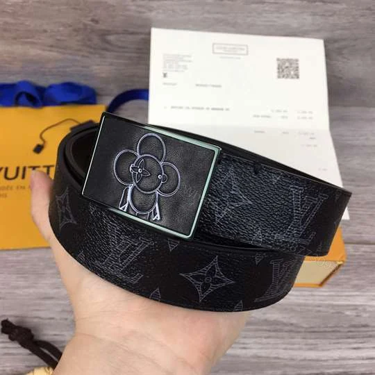View 4 of LOUIS VUITTON BELT METROPOLE MONOGRAM VIVIENNE ECLIPSE BLACK – B131