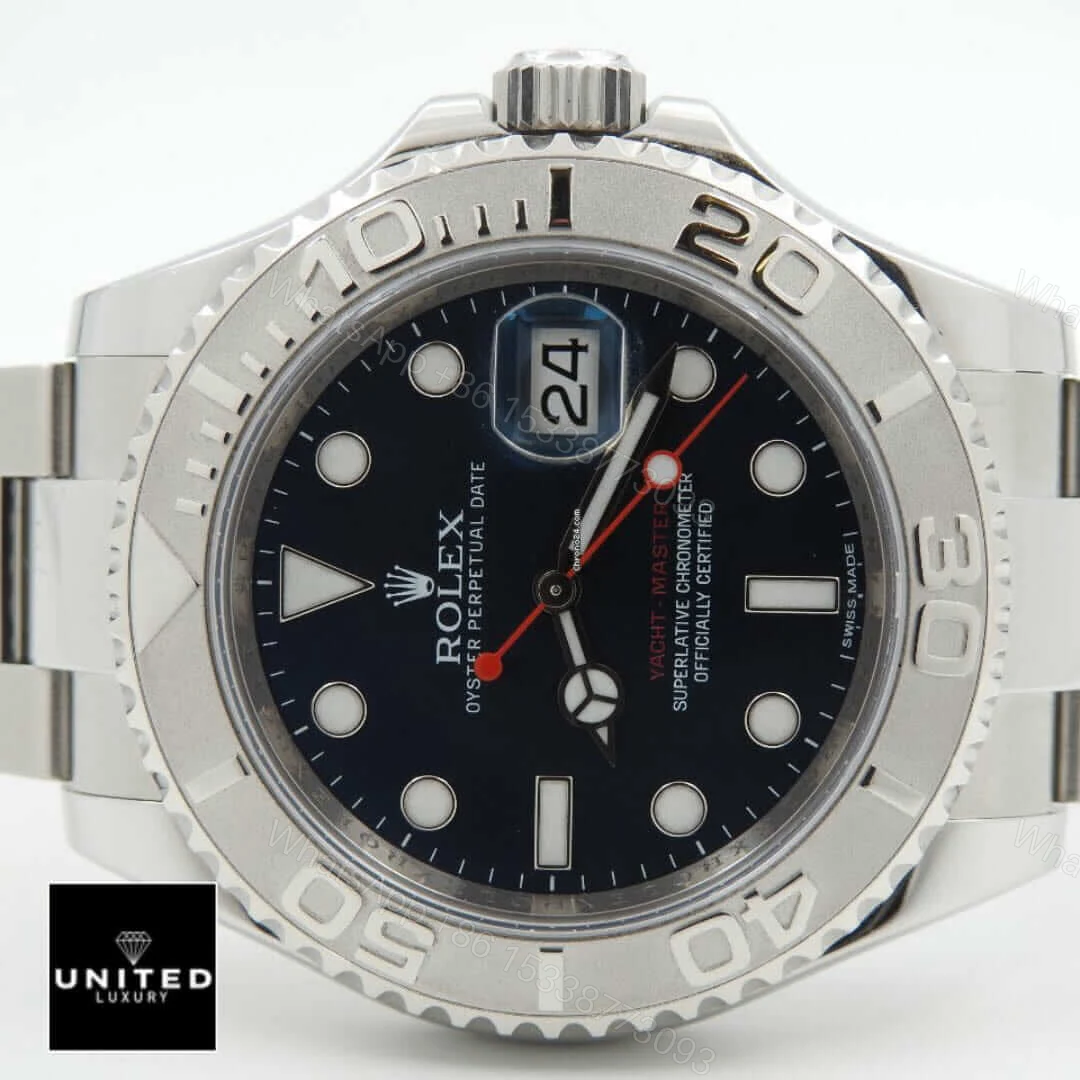 View 8 of Rolex Yacht-Master 116622 Stainless Steel Dark Rhodium Dial Replica