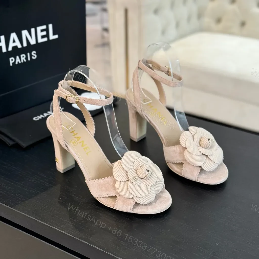 View 9 of Beige Floral Slingbacks: Couture Texture, Subtle Shine