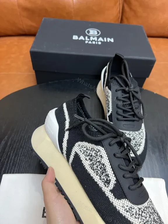 View 8 of Sleek Knit Runner: Balmain-Inspired Luxury High Tops