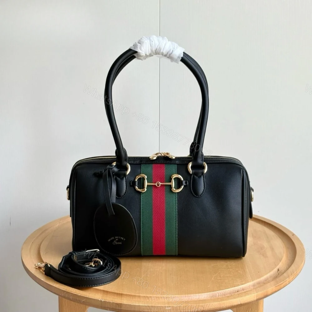 View 2 of Gucci Borsetto Medium Boston Bag Black Leather 28cm