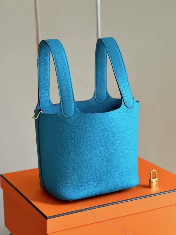 View 8 of HN 18 Blue Togo Leather Gold Hardware