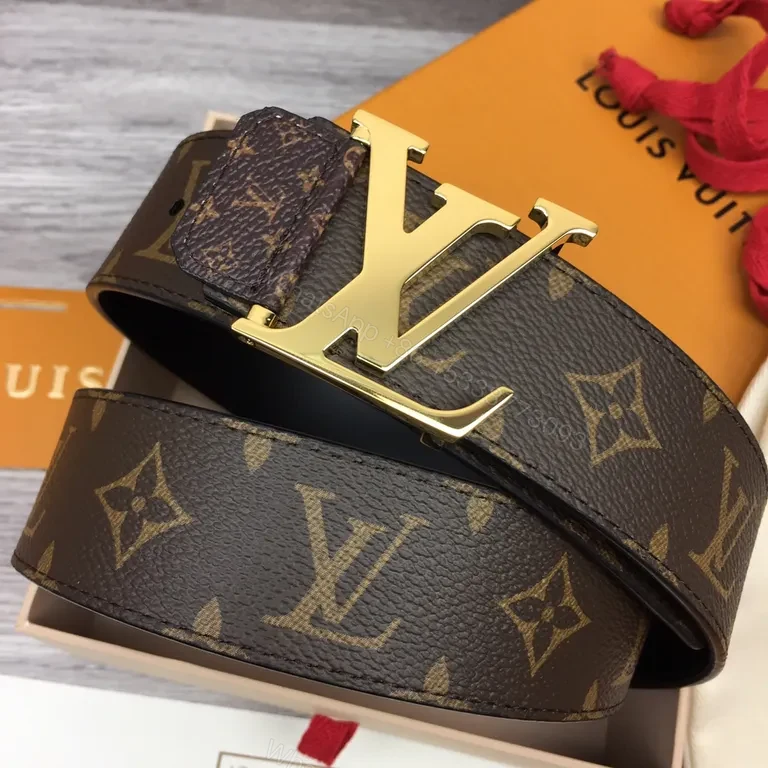 View 8 of Louis Vuitton Monogram Belt with Gold LV Buckleâ€”Versatile Luxury Accessory