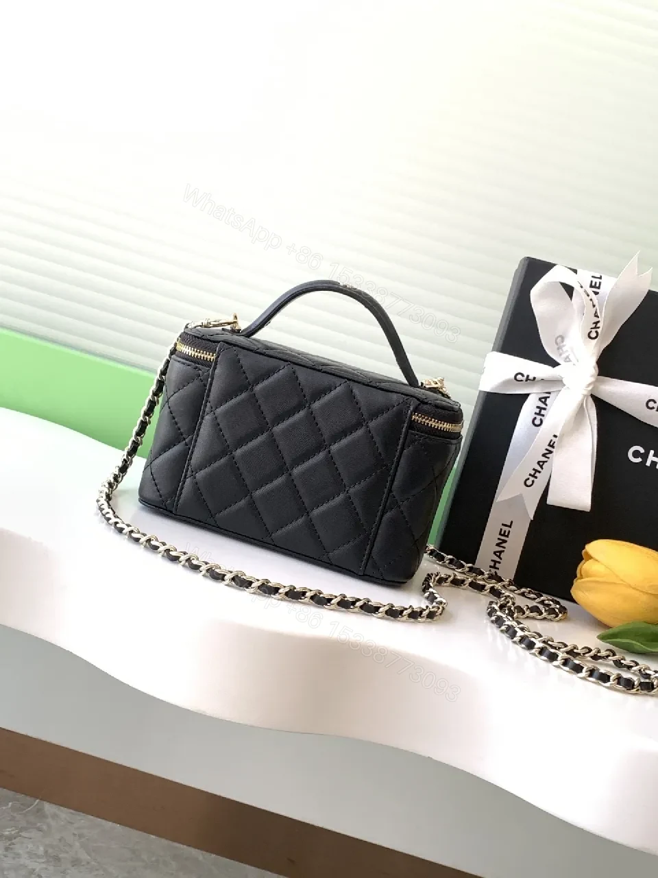 View 2 of Quilted Crossbody: Gold Hardware, Compact Chic Style
