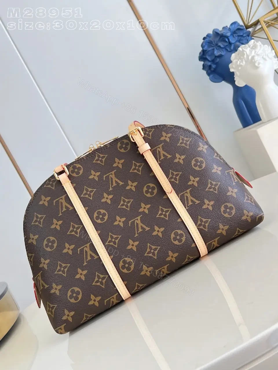 View 6 of Structured Monogram Satchel: Modern, Durable, Luxe-style Bag