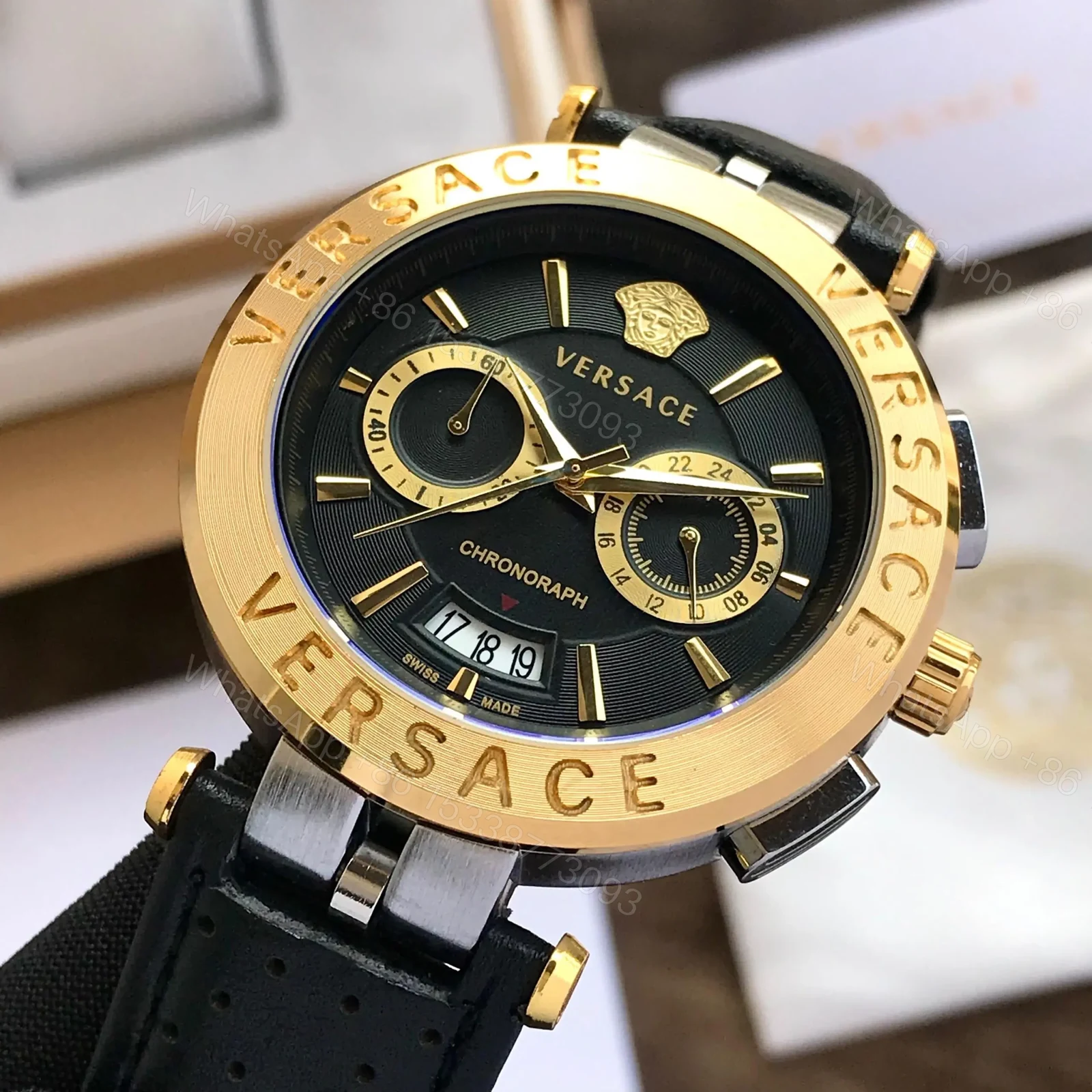 View 4 of Versace Chronograph Gold&Black