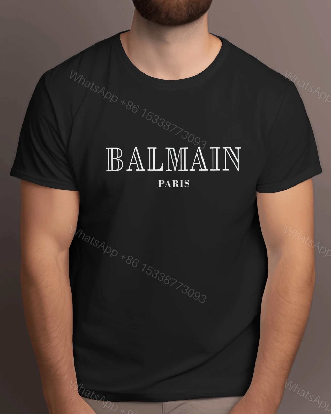 BUY FIRST COPY BALMAIN ROUND NECK SUMMER FASHION T-SHIRTS — view 1