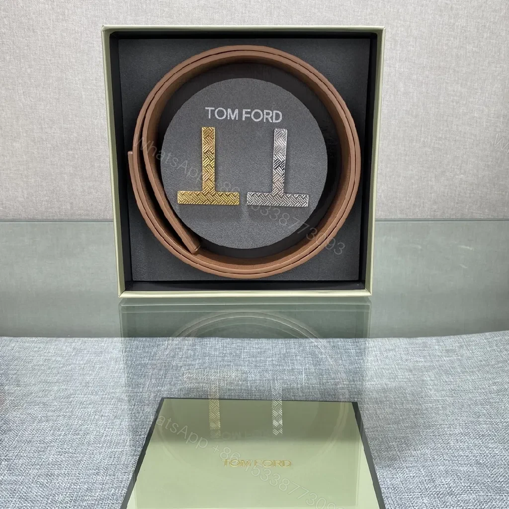 View 4 of Dual-Tone Luxury Belt: Matte Leather, Gold/Silver Buckle