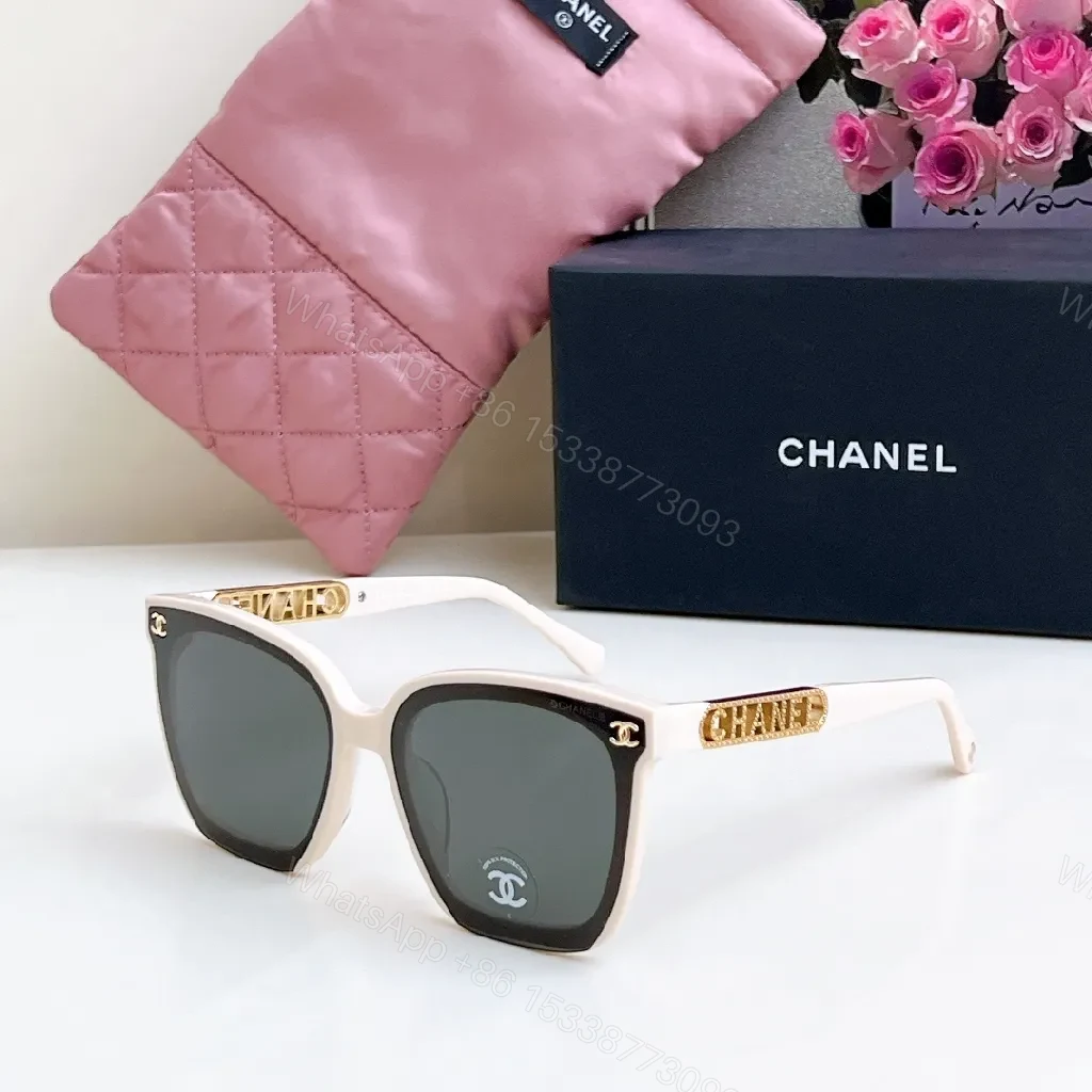 View 5 of Oversized Black Acetate Sunglasses: Luxe Chanel-Inspired Statement