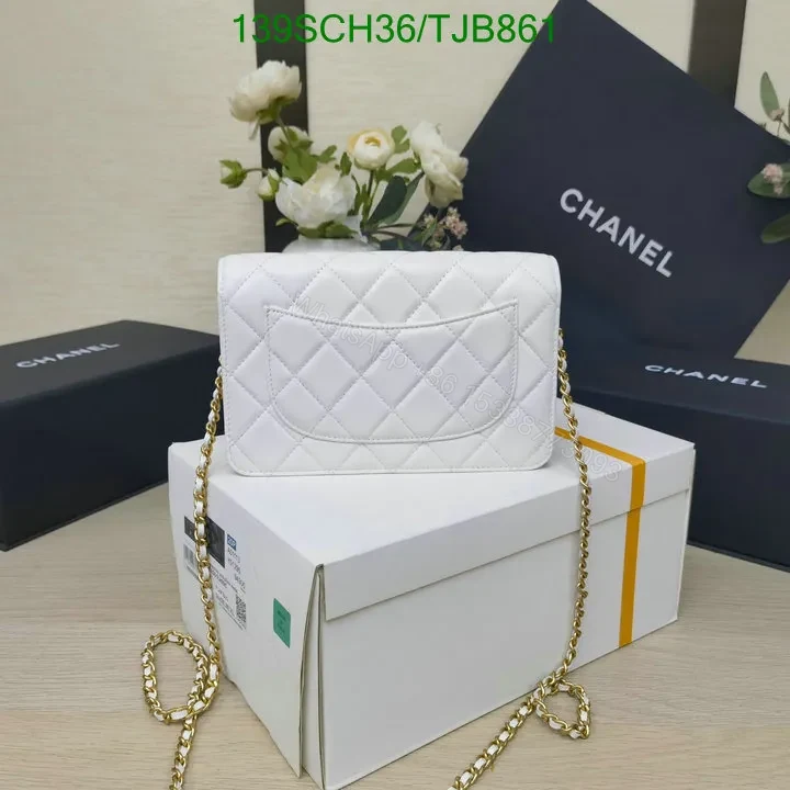View 5 of Chanel Wallet On Chain in Lambskin Plexiglass Quilted with Black TJB861