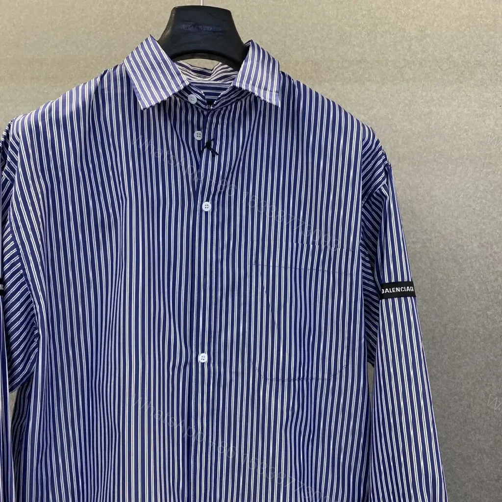View 2 of Premium Striped Button-Front Shirt with Subtle Detailing