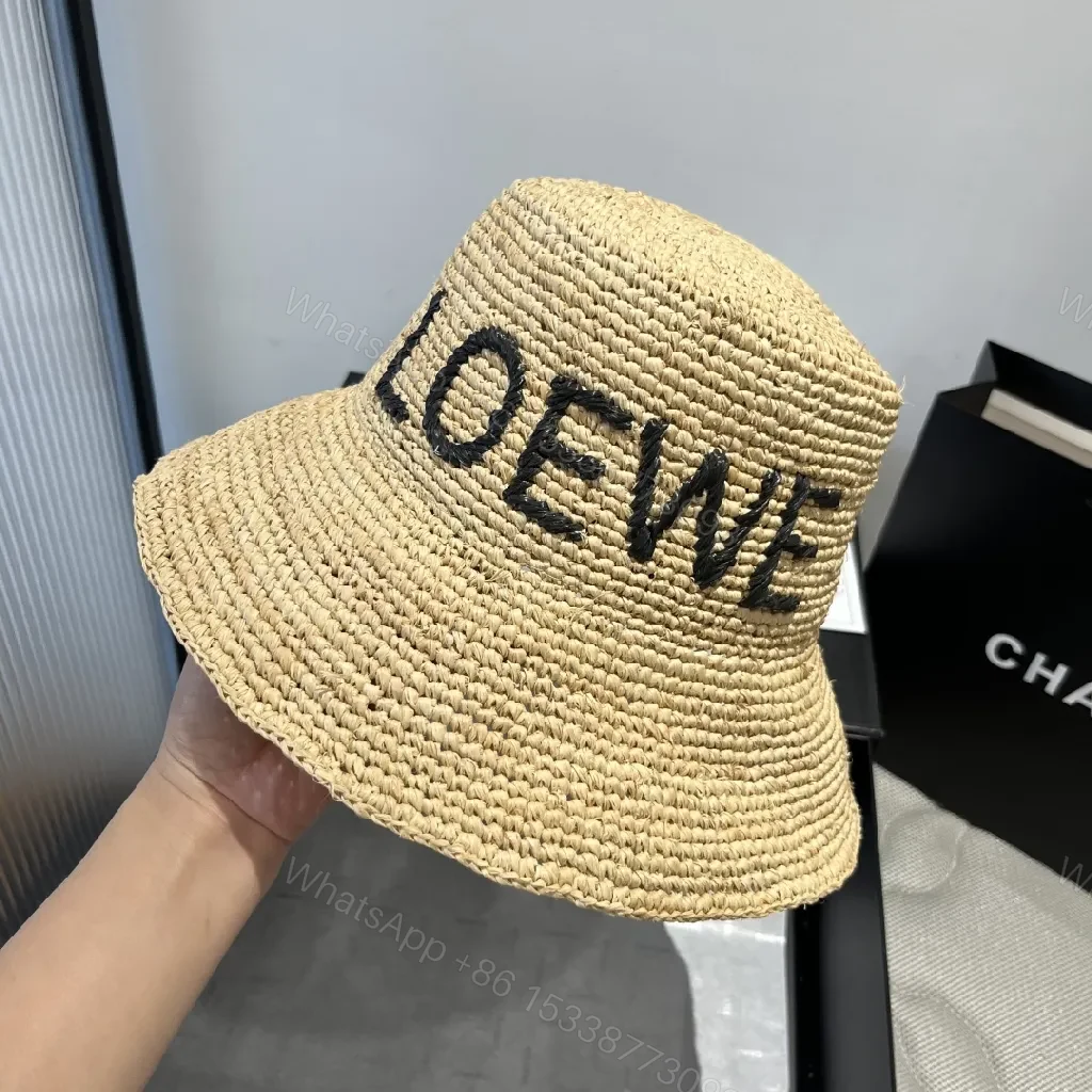 View 3 of Textured Straw Hat with Bold Lettering—Lux Breathable Sunhat