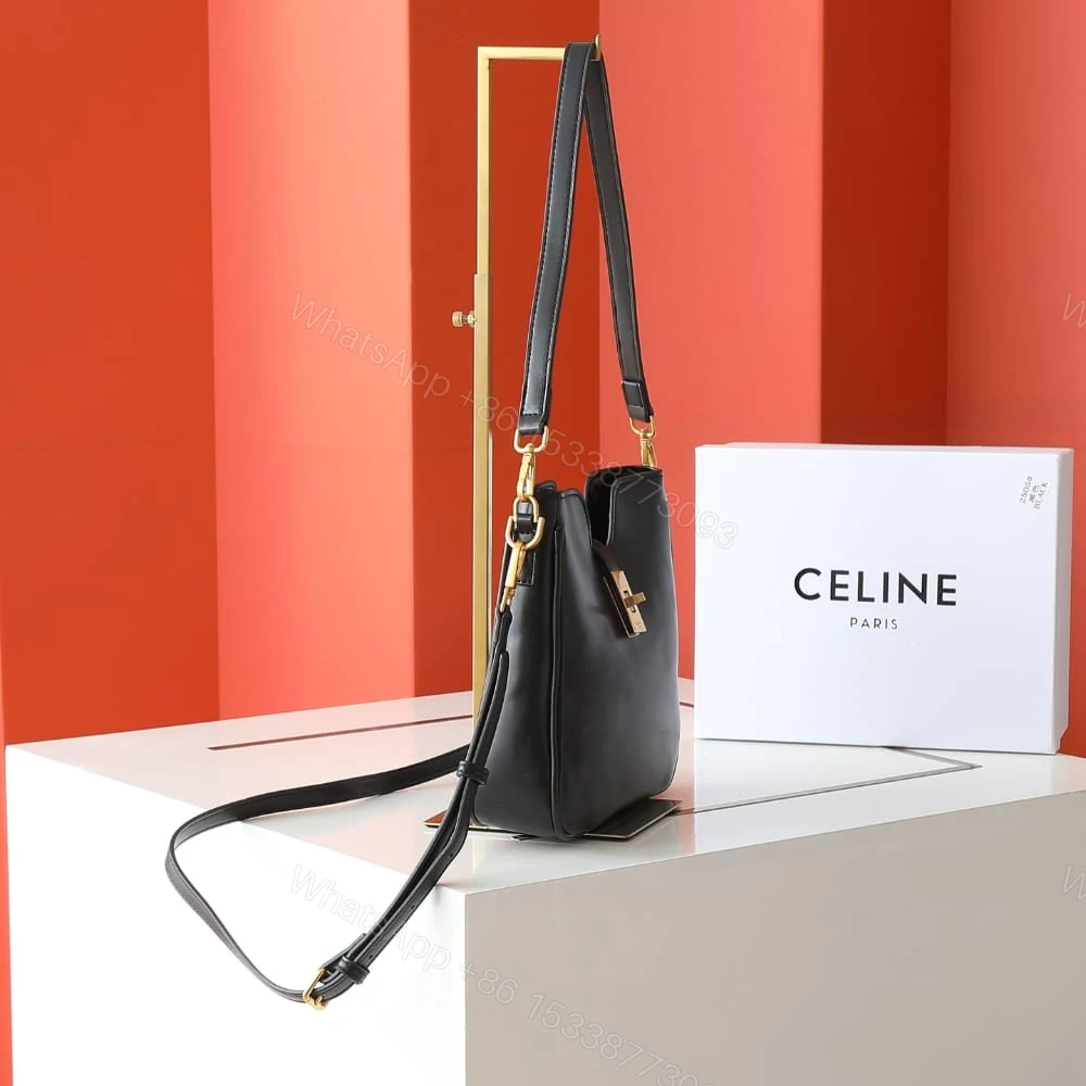 View 3 of CELINE SMALL CAMILLE 16 SOFT BAG BLACK 24CM 120693FX9 38NO