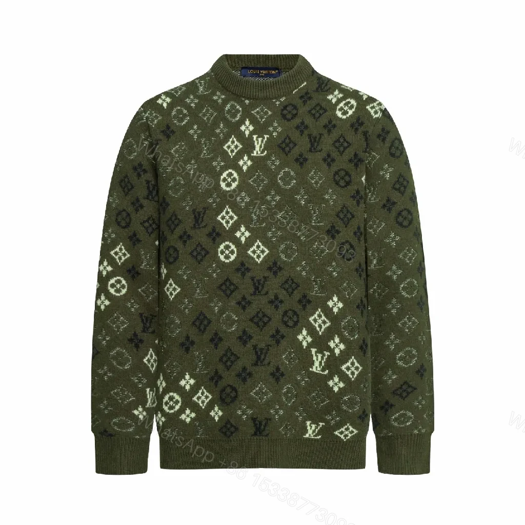 Olive Monogram Knit: Rich Texture, Subtle Luxury Knitwear — view 1
