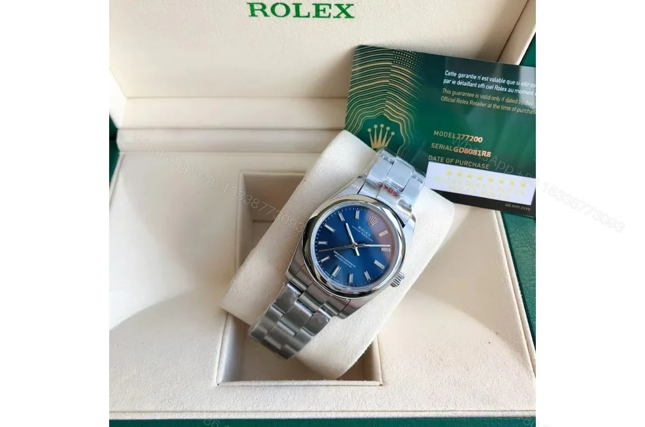 View 5 of Replica Rolex Oyster Perpetual SS/SS Blue/Stk 31/41 mm