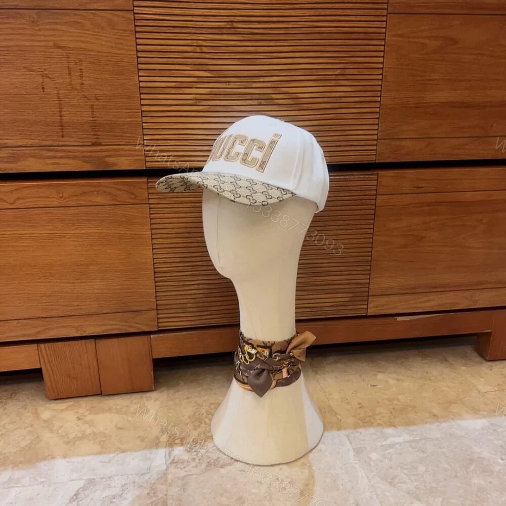 View 5 of Gucci Letter GG Canvas Baseball Cap White