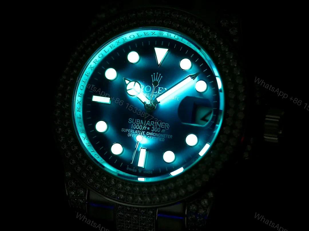 View 5 of Rolex Full Iced Diamond Dial Three-Link Bracelet Luxury Watch 42mm Ultimate Edition RG-ROLEX-FULL-ICED-STAR-DIAMOND-42