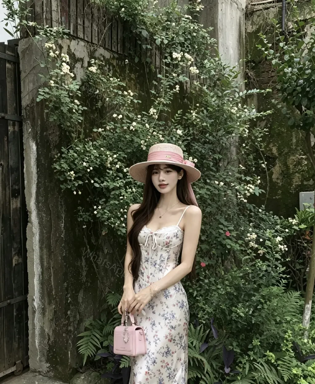 View 4 of Black Straw Hat Wide-Brim Bow Ribbon Dior Charm hat