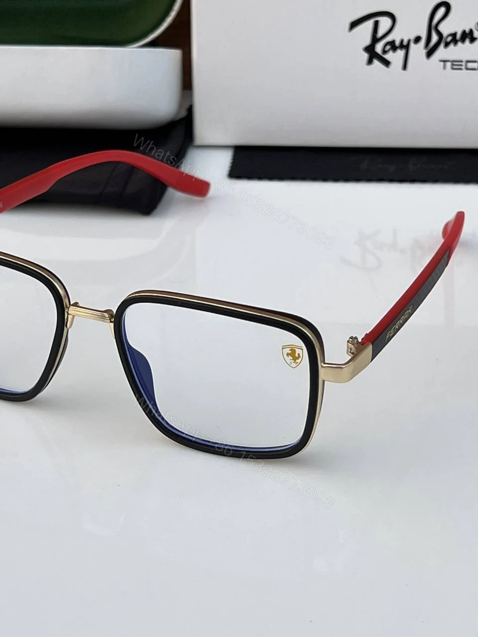 View 5 of First Copy RayBan 8840 Gold Plano Sunglasses