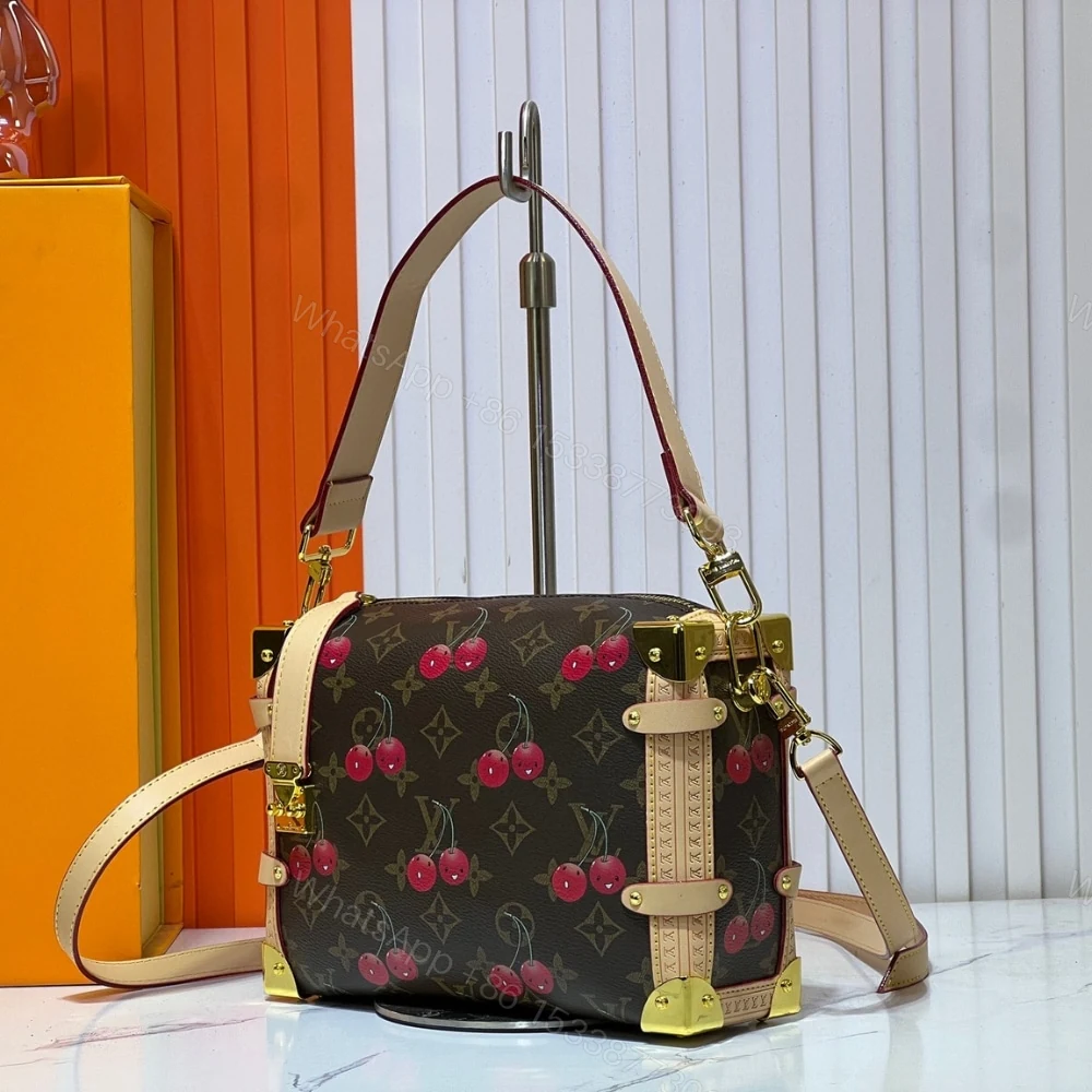 View 2 of Louis Vuitton X Takashi Murakami Monogram Cerise Side Trunk MM Brown 21Cm M14278