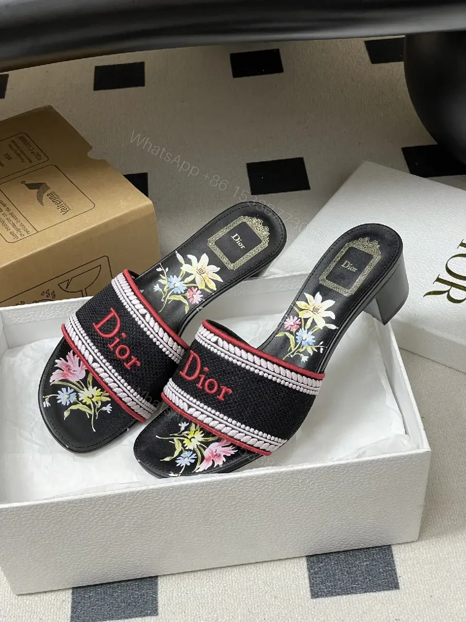 View 4 of Embroidered Slip-Ons with Bold Branding Sandals