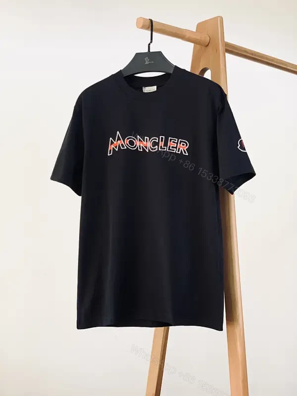 Premium Logo Tee: Black Cotton Crewneck, Modern Luxe, Unisex Product Type — view 1