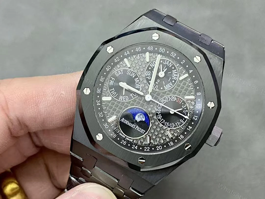 View 4 of Audemars Piguet Royal Oak Perpetual Calendar Full Black Replica