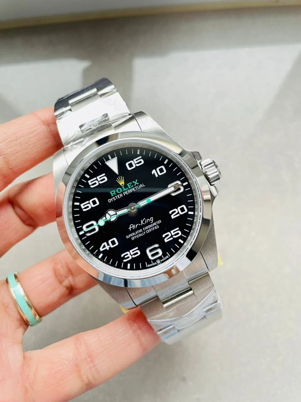 View 2 of JVSF Factory 1:1 Rolex Air-King 40mm 126900 904L SS Black Dial VR3230