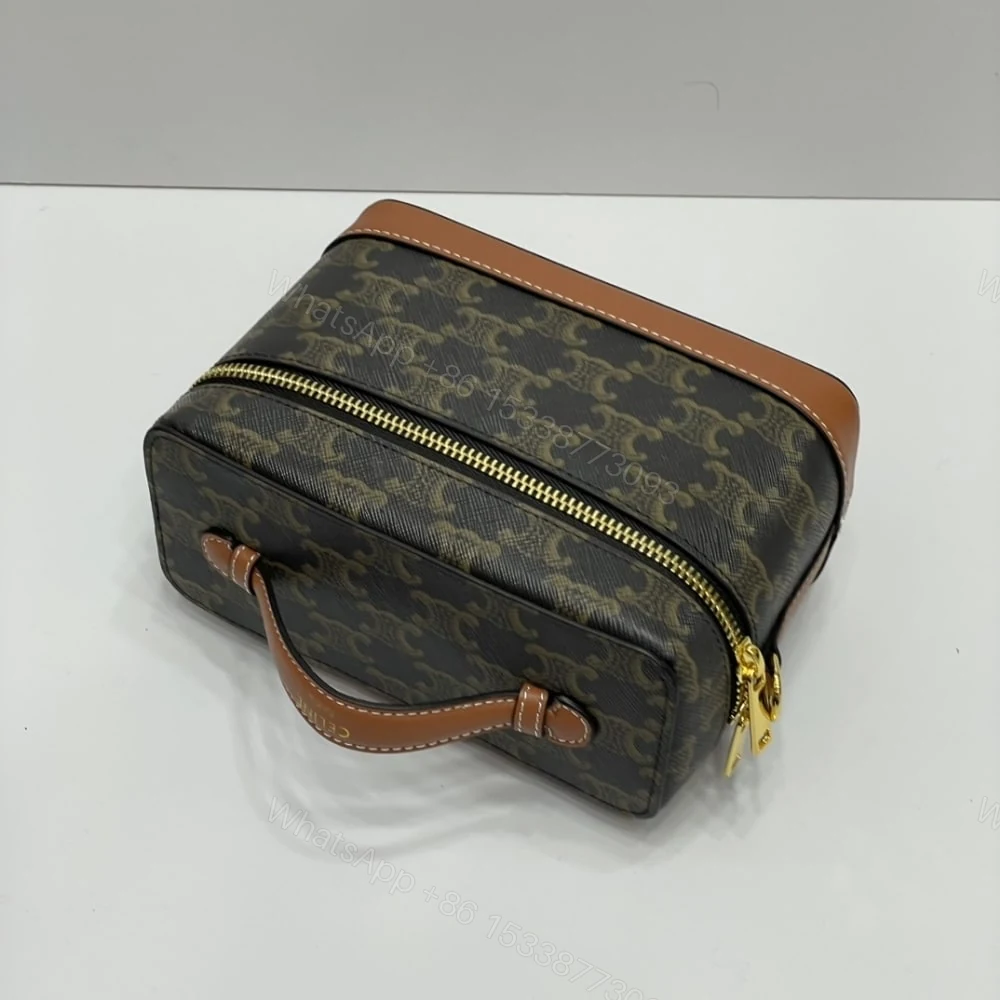 View 3 of CELINE VANITY IN TRIOMPHE CANVAS TAN 18CM 119462BZJ 04LU