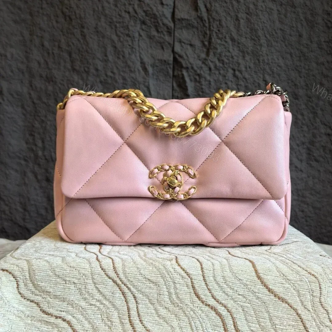 CHANEL 19 Small Bag in Pink Gold Hardware — view 1