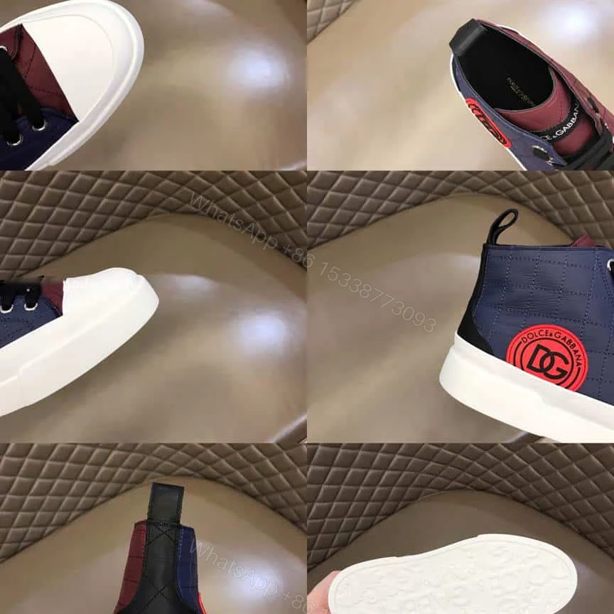 View 5 of DOLCE AND GABBANA QUILTED TWO-TONE NYLON PORTOFINO LIGHT MID-TOP SNEAKERS – DG105