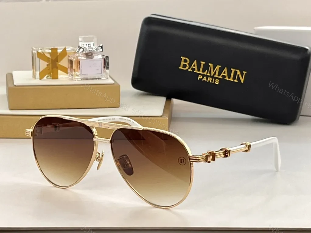 View 2 of Gold-Tone Balmain Aviators: Luxe Gradient Lenses Sunglasses